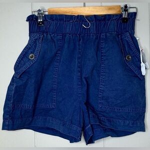 NWT Jane & Delancey 100% Cotton Elastic Waist Paper Bag Shorts Womens Medium